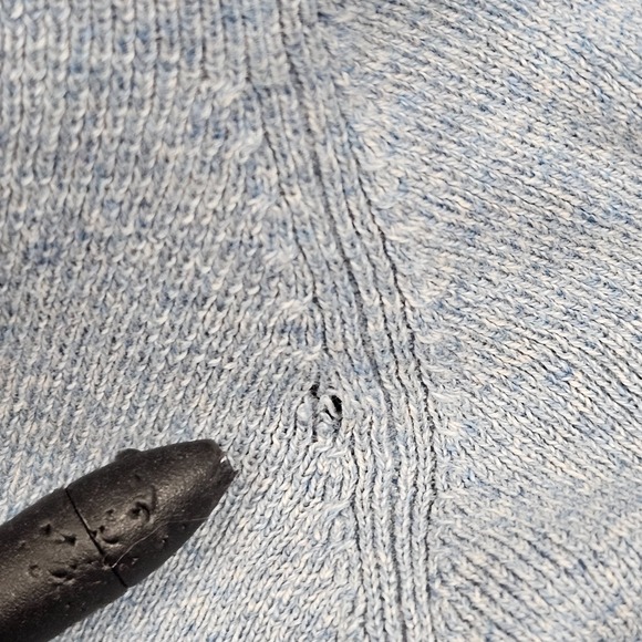 J Lindeberg Sweater Mens XL Blue Speckled Cotton V-Neck Golf Casual Preppy Logo - Picture 6 of 11